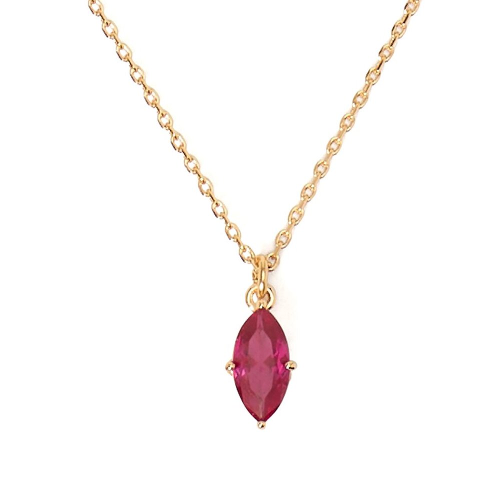NEW Kate Spade new york Signature Solitaire Pendant Necklace gold ruby red NWT